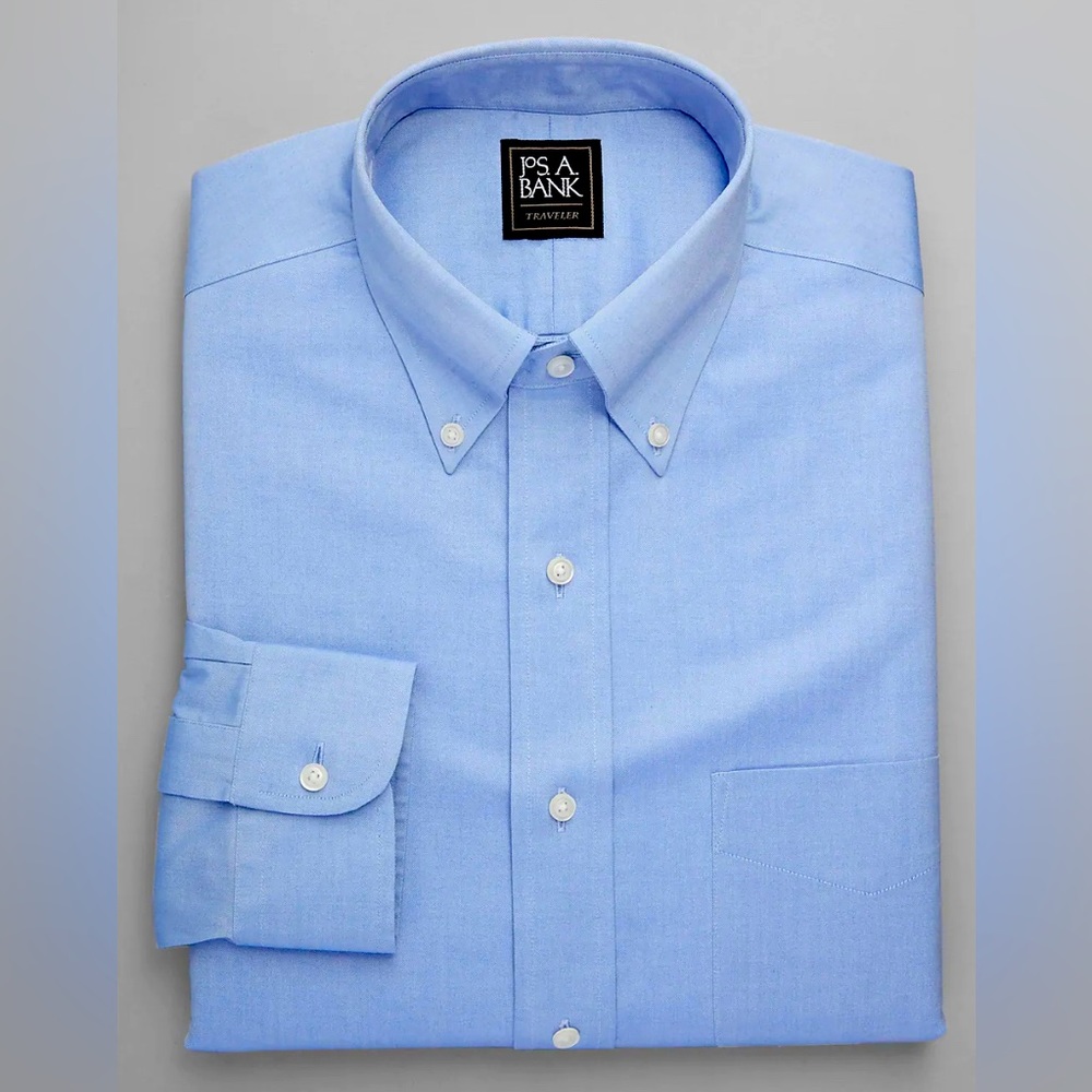 JoS. A. Bank Traveler Collection Tailored Fit 17-35 in Light Blue